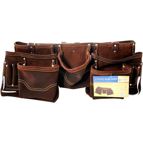 Marksman 11 Pocket Split Leather Brown Tool Bag