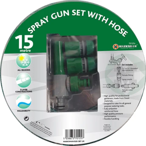 Marksman 15m 1/2" & 3/4" PVC Spray Gun Set With Hose