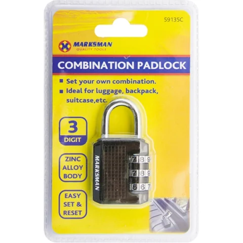 Marksman 3-Digit Combination Zinc Alloy Padlock