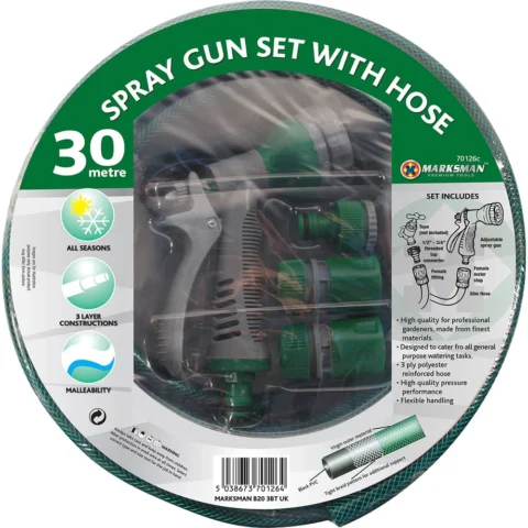 Marksman 30M 1/2" & 3/4" Spray Gun Set With Hose