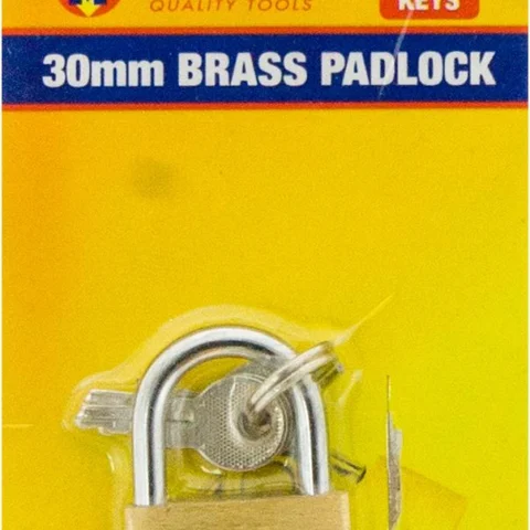 Marksman 30mm Brass Padlock With 3 Keys