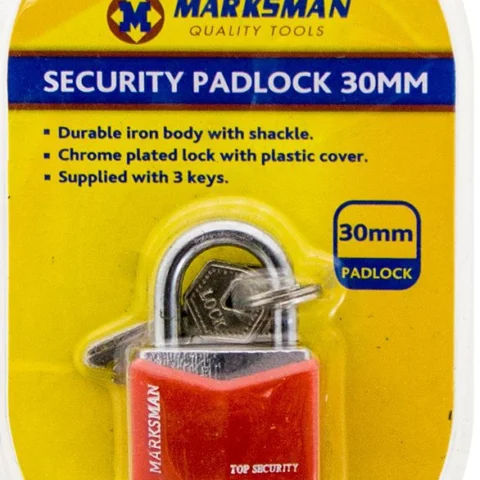 Marksman 30mm Security Padlock With 3 Keys