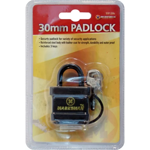 Marksman 30mm Weatherproof Padlock With 3 Keys