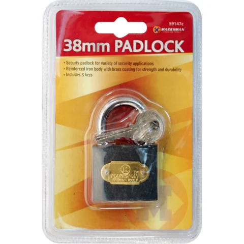 Marksman 38mm Black Iron Padlock