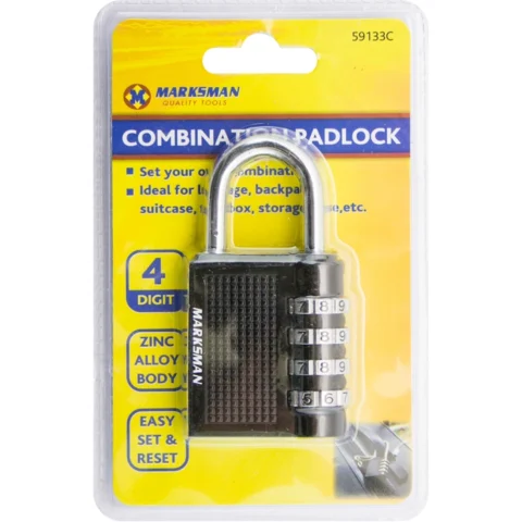 Marksman 4-Digit Combination Zinc Alloy Padlock