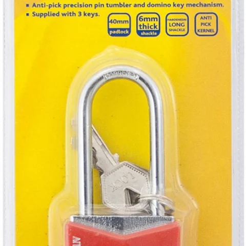 Marksman 40mm Long Shackle Rhombic Padlock With 3 Keys