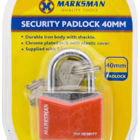 Marksman 40mm Security Padlock With 3 Keys