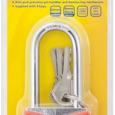 Marksman 50mm Long Shackle Rhombic Padlock With 3 Keys