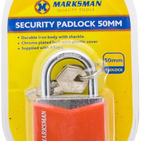 Marksman 50mm Security Padlock With 3 Keys