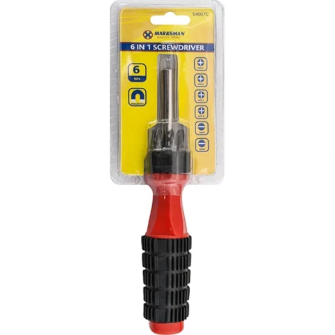 Marksman 6-In-1 Screwdriver Set With Pozi, Phillips & Flat Bits