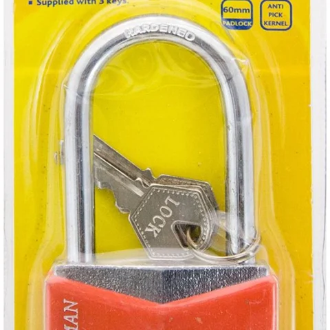 Marksman 60mm Long Shackle Security Padlock With 3 Keys