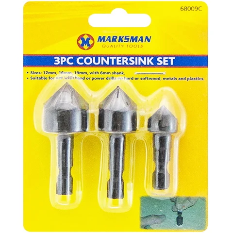 Marksman 6mm Countersink Drill Bit Set 3pc