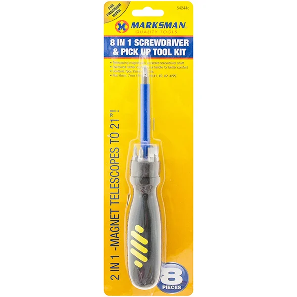 Marksman 8-In-1 Screwdriver & Pick Up Tool Kit 8pc