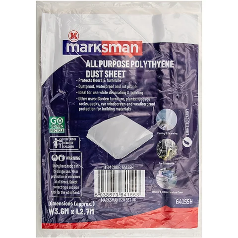 Marksman All Purpose Polythene Dust Sheet 3.6m X 2.7m