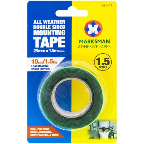 Marksman All Weather Double-Sided 1.5kg Mounting Tape 25mm X 1.5m