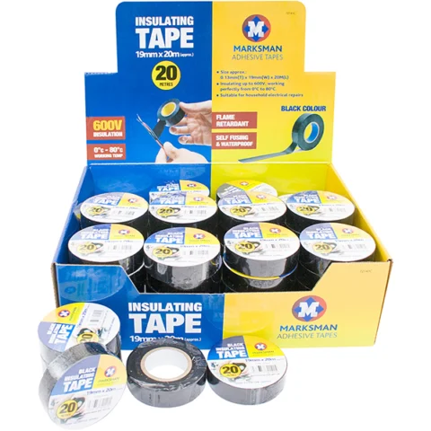 Marksman Black Insulating Tape 19mm X 20m