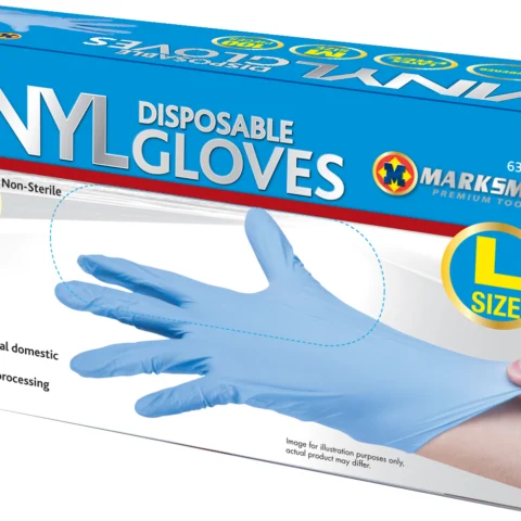 Marksman Blue Vinyl Powdered Gloves Large 100pc