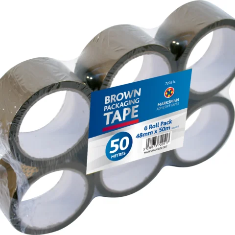 Marksman Brown Packing Tape 48mm X 50m 6 Pack