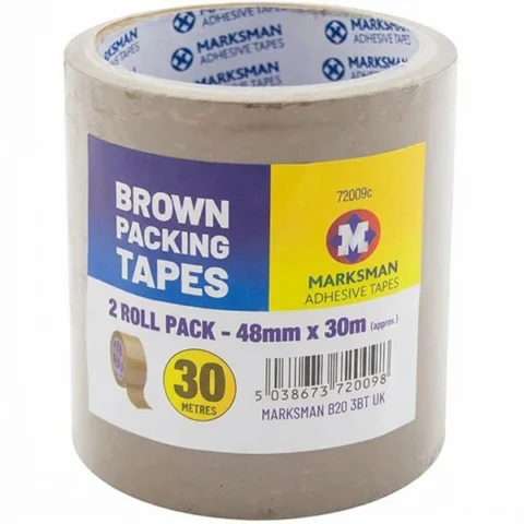 Marksman Brown Packing Tapes 48mm X 30m 2 Pack