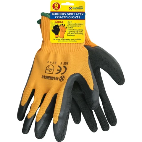 Marksman Builders Grip Latex Coated Gloves Large