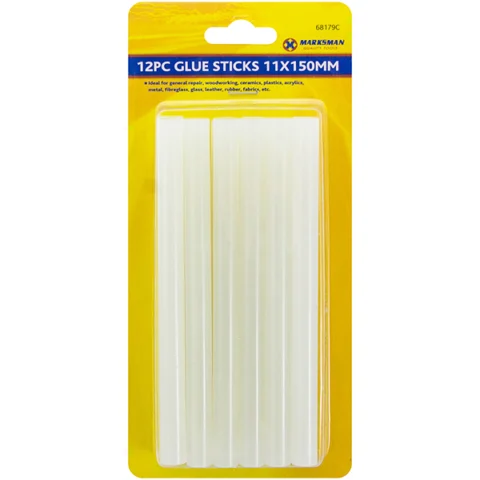 Marksman Clear Hot Melt Glue Sticks 11 X 150mm 12pc