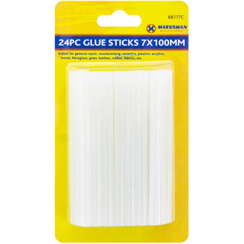 Marksman Clear Hot Melt Glue Sticks 7 X 100mm 24pc