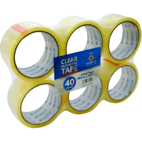Marksman Clear Packaging Tape 48mm X 40m 6 pack