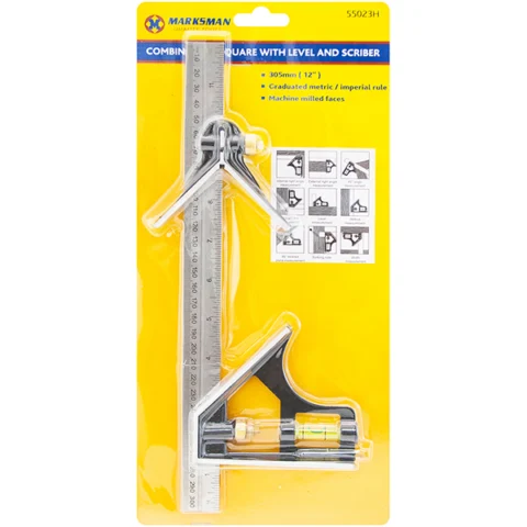 Marksman Combination Square With Level & Scriber Tool