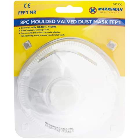 Marksman FFP1 NR Moulded Valved Dust Mask 3pc