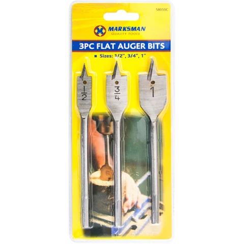 Marksman Flat Auger Drill Bits Set 3pc