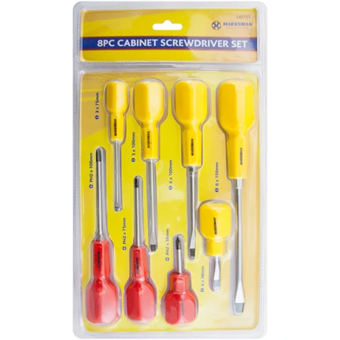 Marksman Flat & Phillips Cabinet Screwdriver Set 8pc