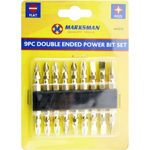 Marksman Flat & Pozi Double-Ended Power Bit Set 9pc