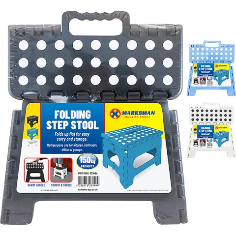 Marksman Folding Step Stool Assorted Colours 29 X 22 X 22cm