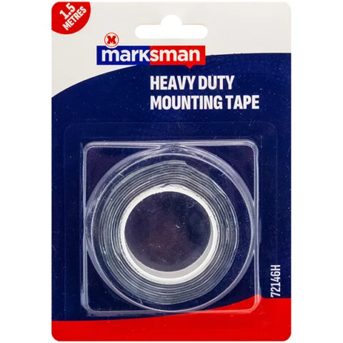 Marksman Heavy Duty Crystal Clear Mounting Tape 1.5m