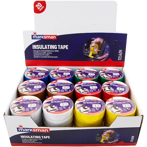 Marksman Insulating Tape 19mm X 20m Assorted Colours