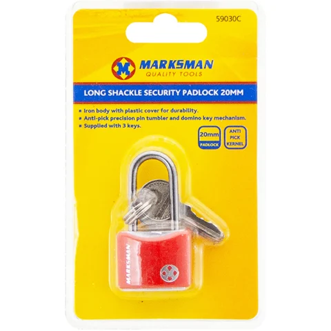 Marksman Long Shackle Iron Security Padlock 20mm