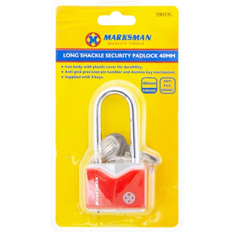 Marksman Long Shackle Iron Security Padlock 40mm