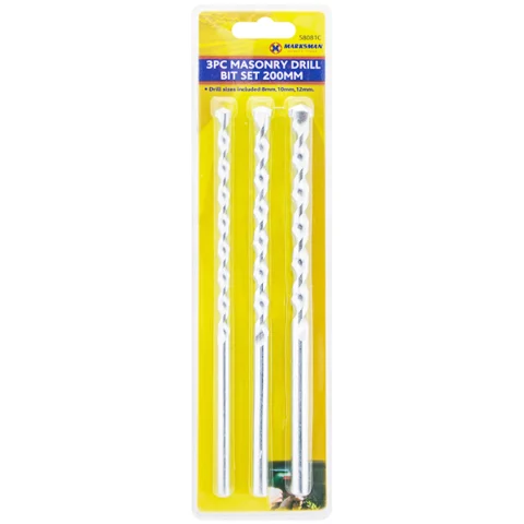 Marksman Masonry Drill Bit Set 20cm 3pc