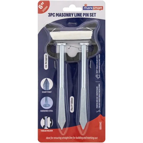 Marksman Masonry Line Pin Set 12m 3pc