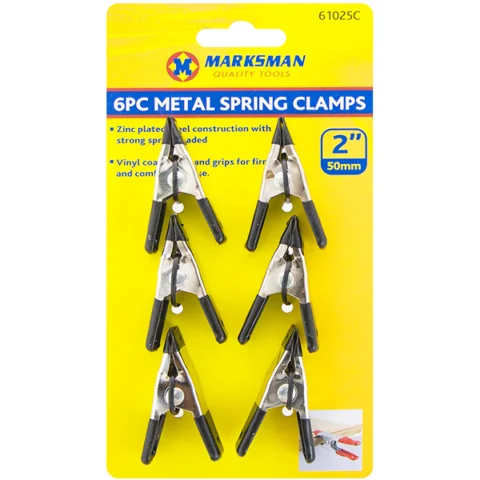 Marksman Metal Spring Clamps 2" 6 Pack