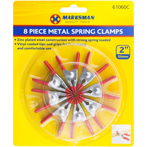 Marksman Metal Spring Clamps 2" 8 Pack
