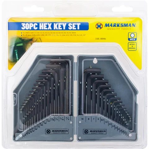 Marksman Metric & Imperial Hex Key Set 30pc