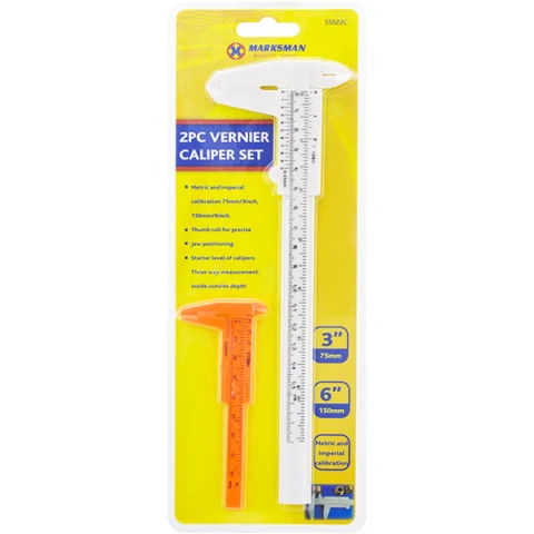 Marksman Metric & Imperial Vernier Caliper Set 2pc