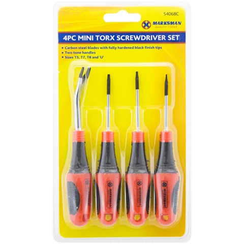 Marksman Mini Torx Screwdriver Set 4pc