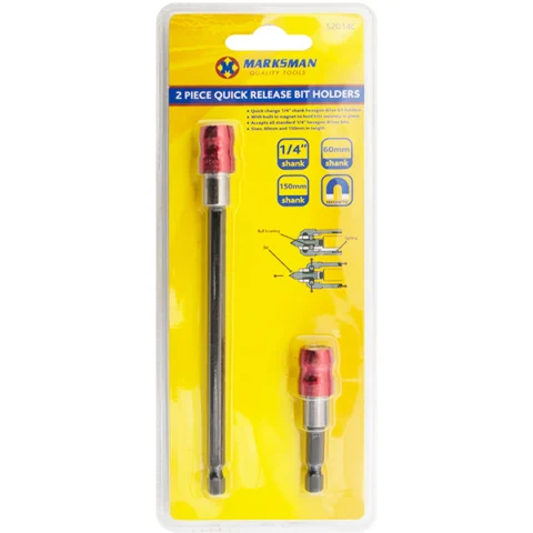 Marksman Quick Release Bit Holder Set 2pc