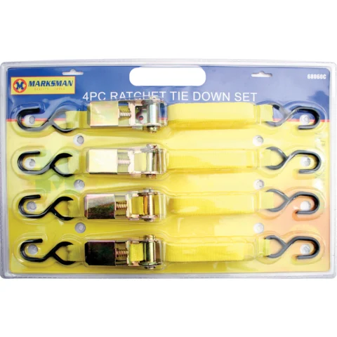Marksman Ratchet Tie Down Set 4pc