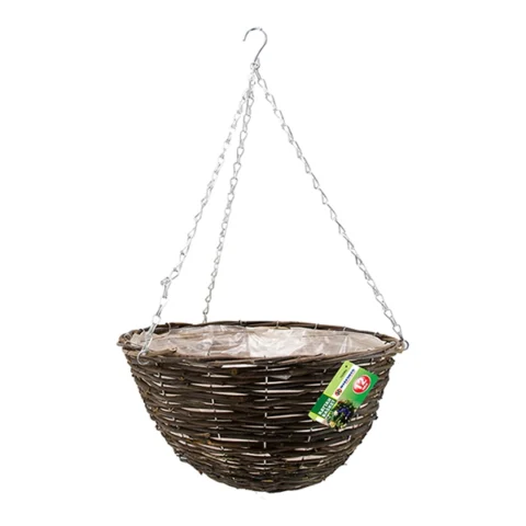 Marksman Rattan Garden Hanging Basket 12"