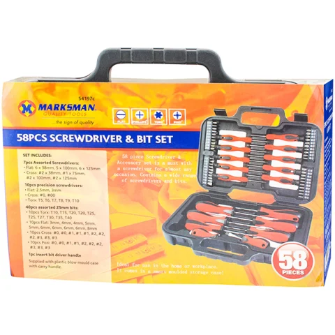Marksman Screwdriver & Bit Set 58pc