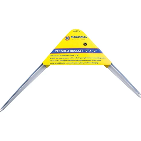 Marksman Shelf Bracket 10" X 12" White 2pc