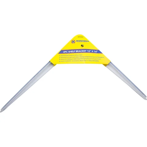 Marksman Shelf Bracket 12" X 14" White 2pc